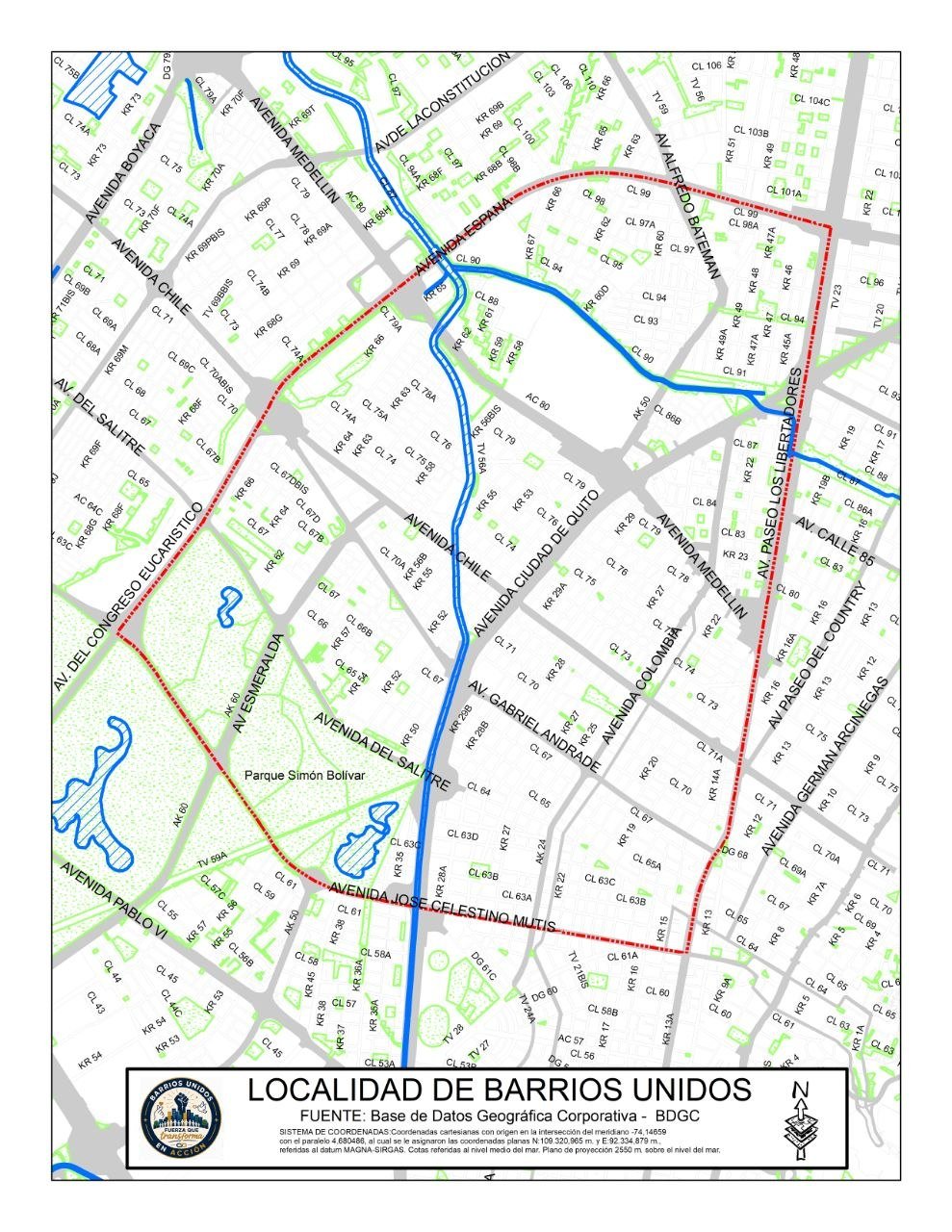 Mapa Barrios Unidos